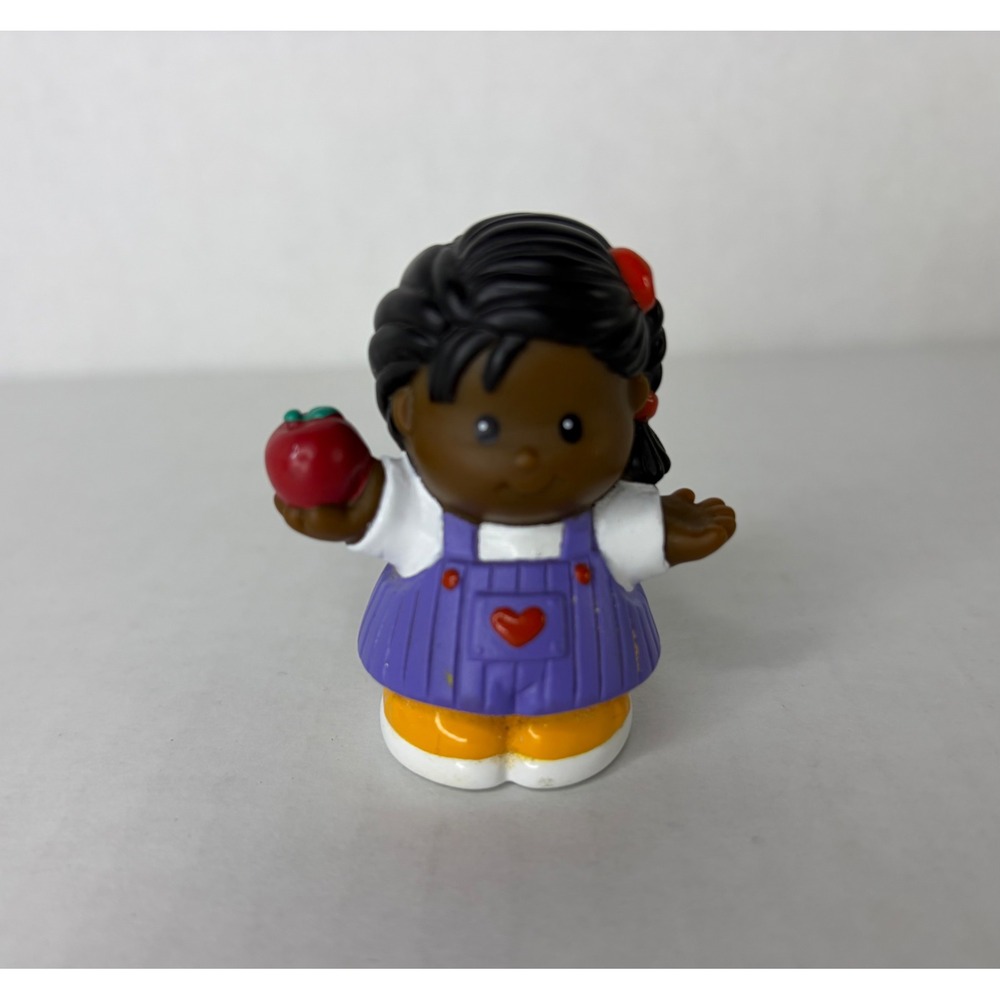 Fisher-Price Little People African American School Girl Figure 1998 Apple